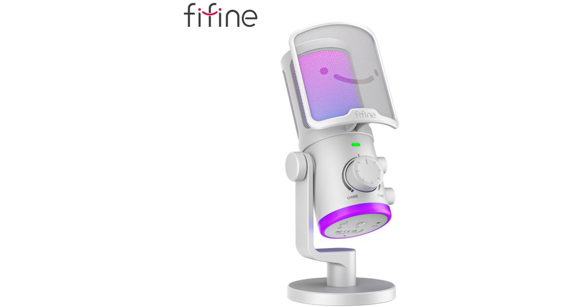 Fifine Ampligame AM6W Condenser Microphone White photo 