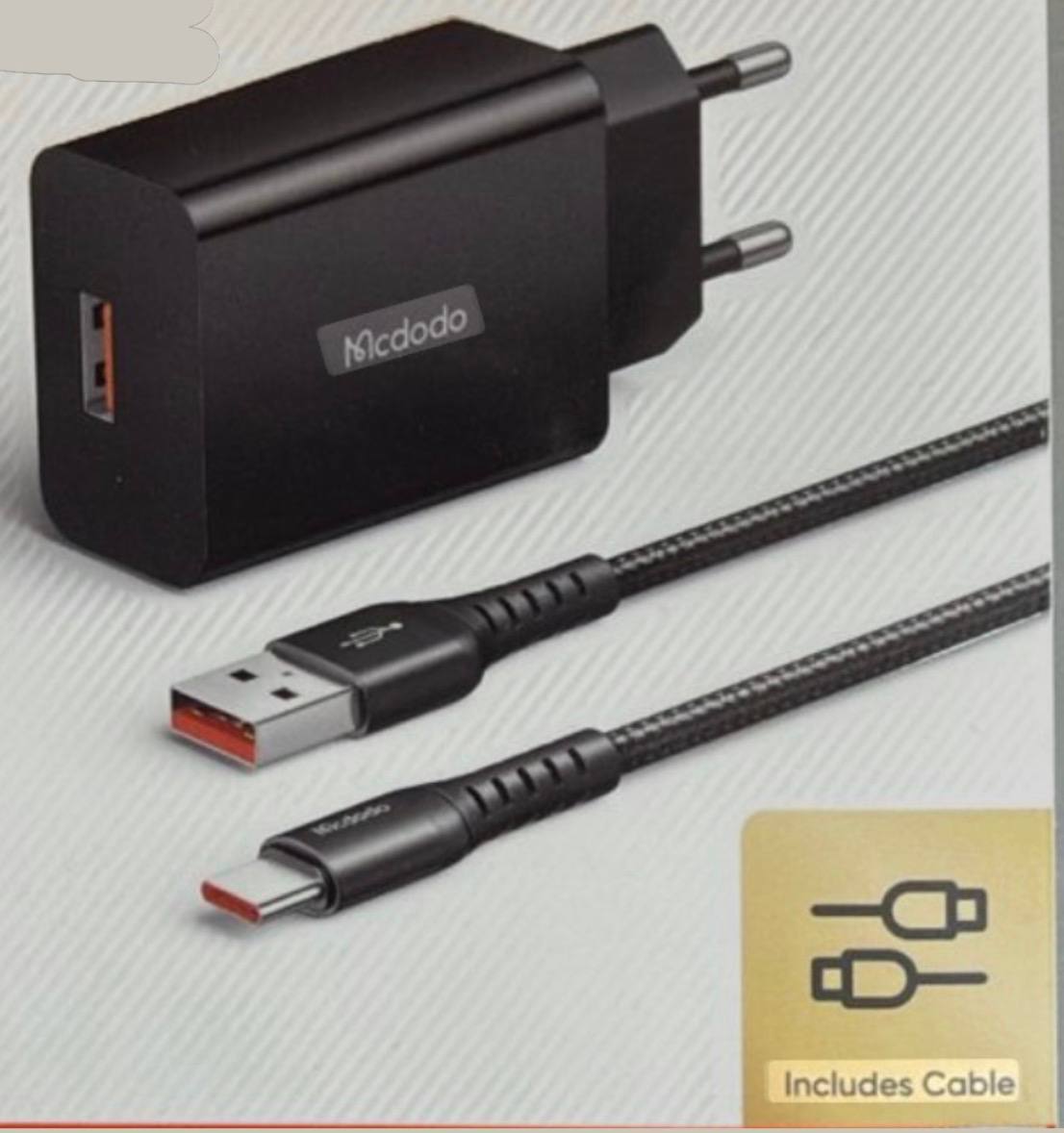 Mcdodo 18W QC3.0 Quick Charger Kit with USB-A to USB-C Cable photo 