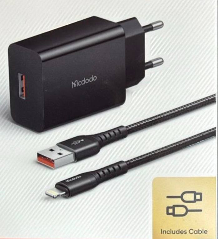 Mcdodo 18W Quick Charger with USB to Lightning Cable photo 