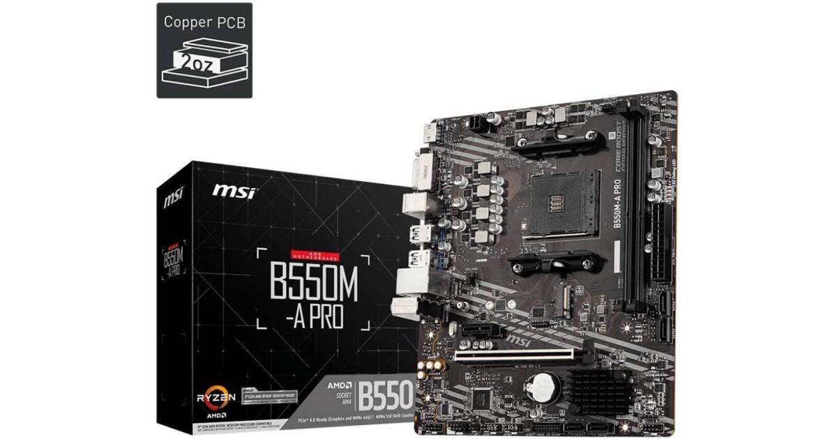 MSI B550M-A PRO ProSeries Micro-ATX Motherboard AMD Ryzen, AM4, DDR4, PCIe 4.0, SATA 6Gb/s, M.2, USB 3.2 Gen 1 Photo