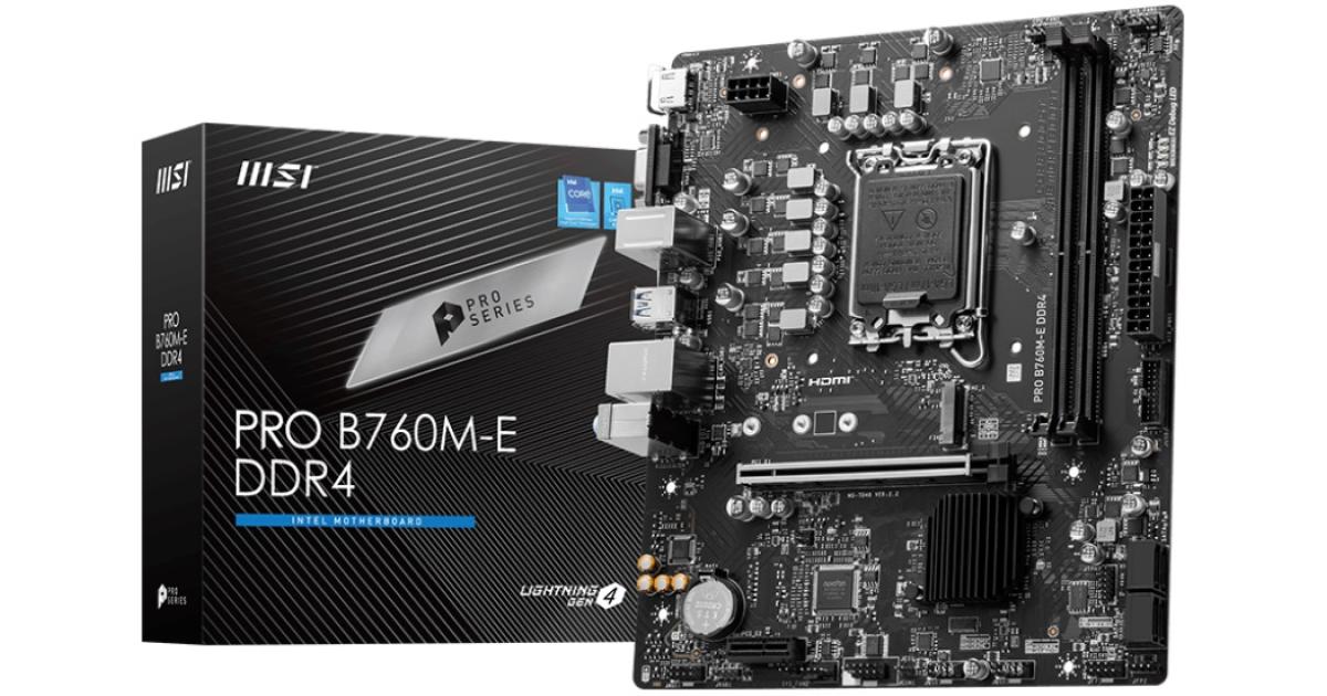MSI PRO B760M-E, Intel 14th 13th 12th Series, LGA 1700/DDR4/PCIe 4.0/1xM.2 - mATX Gaming MotherBoard photo 