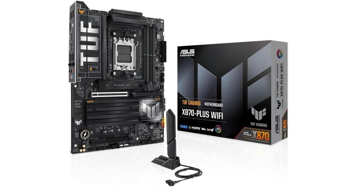 ASUS TUF GAMING X870-PLUS WIFI (Wi-Fi 7) AMD RYZEN 7000 8000 9000 Series AM5/DDR5/PCIe 5.0/4xM.2 - ATX Gaming MotherBoard