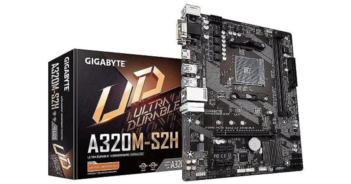 GIGABYTE A320M-S2H M.2 mATX Motherboard photo 