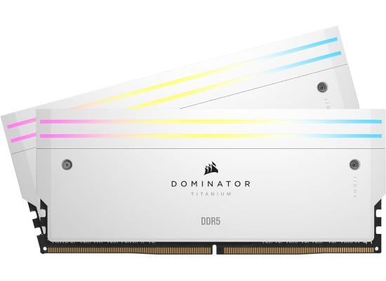 CORSAIR DOMINATOR TITANIUM RGB 48GB (2x24GB) DDR5 RAM 7200MT/s CL36 Memory Kit - White