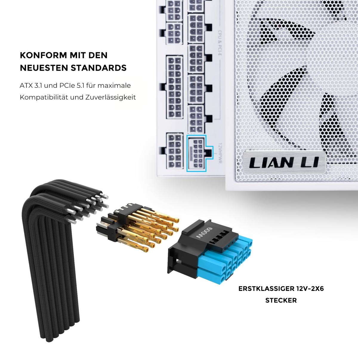 Lian Li Edge EG0850G 850W 80 Plus Gold Full Modular Power Supply White photo 