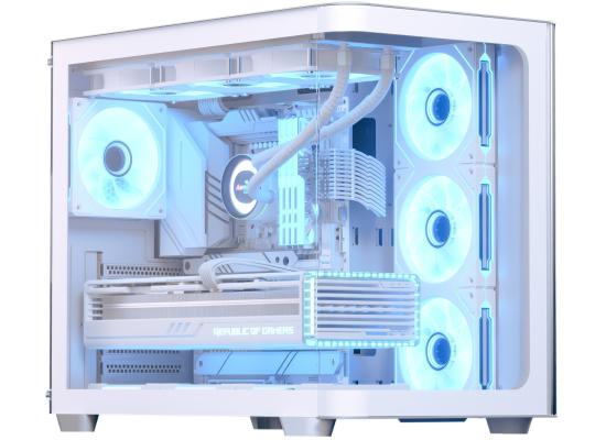AeroCool P500C White ARGB ATX Mid Tower Panoramic View Dual Chamber photo 